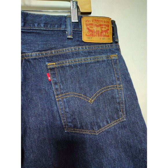 Levi's 517 Jeans Mens 40x34 Bootcut Dark Blue Wash Denim Western Work Rodeo - Picture 9 of 11